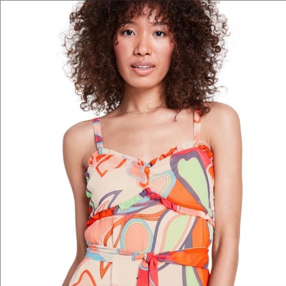 Mixed Floral Sleeveless Tiered Ruffle Dress - Picture 3 of 6